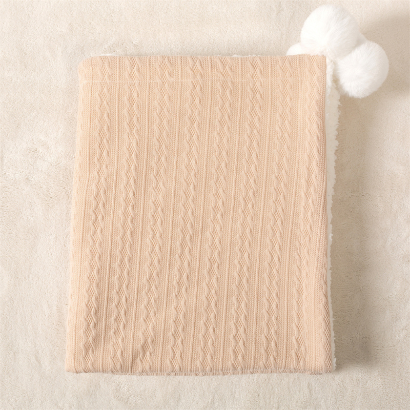 KELE pokrivač za bacanje, poliesterski jacquard pleteni s fleece podstavom i tekstnim vezom, za bebe i djecu 1–3 godine, zima–jesen