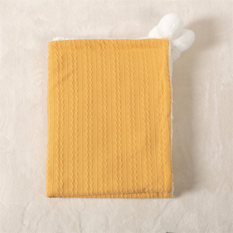 KELE pokrivač za bacanje, poliesterski jacquard pleteni s fleece podstavom i tekstnim vezom, za bebe i djecu 1–3 godine, zima–jesen