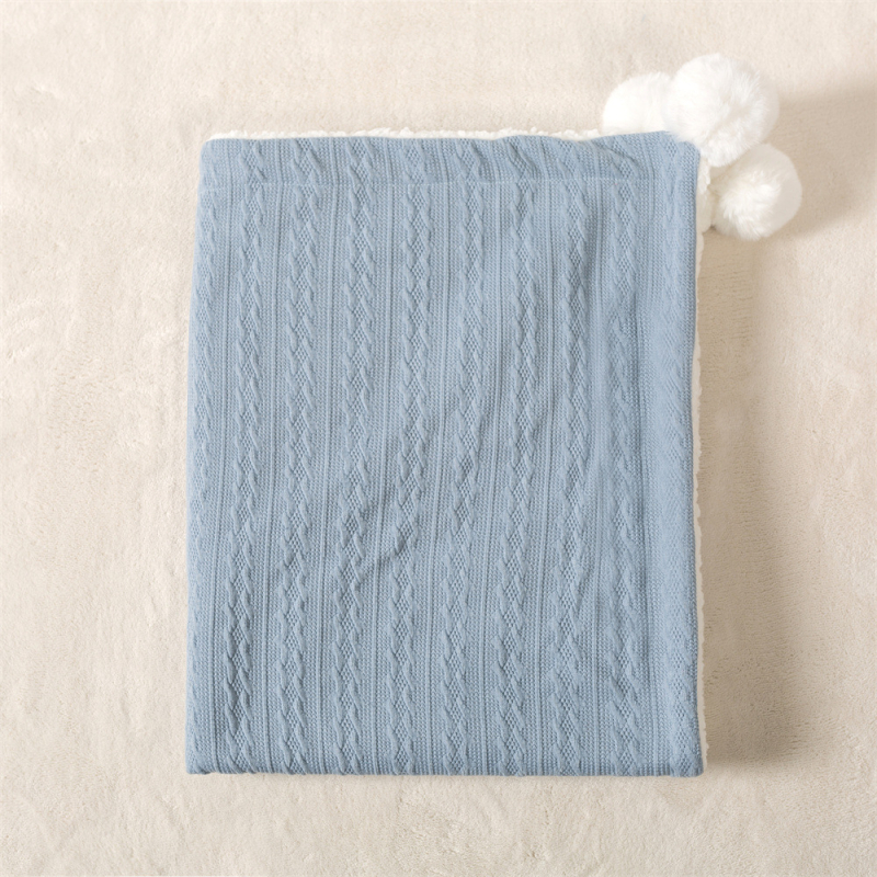 KELE pokrivač za bacanje, poliesterski jacquard pleteni s fleece podstavom i tekstnim vezom, za bebe i djecu 1–3 godine, zima–jesen