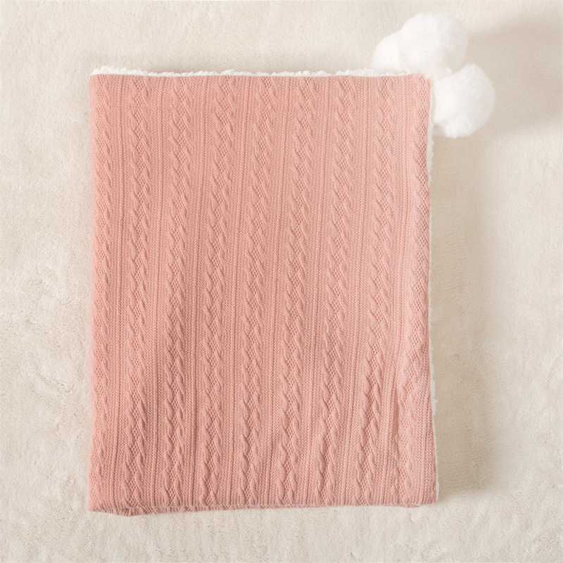 KELE pokrivač za bacanje, poliesterski jacquard pleteni s fleece podstavom i tekstnim vezom, za bebe i djecu 1–3 godine, zima–jesen