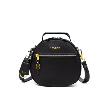 Γυναικεία τσάντα χιαστί με ανάγλυτο δέρμα, μικρού κυκλικού σχήματος, με φερμουάρ, αποσπώμενο ιμάντα, θήκη τηλεφώνου