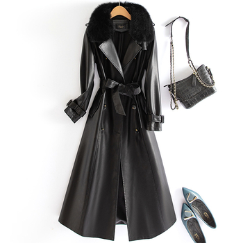 Emanko jachetă din piele artificială pentru femei, croială slim, mâneci lungi, guler tip sacou, închidere cu trei nasturi