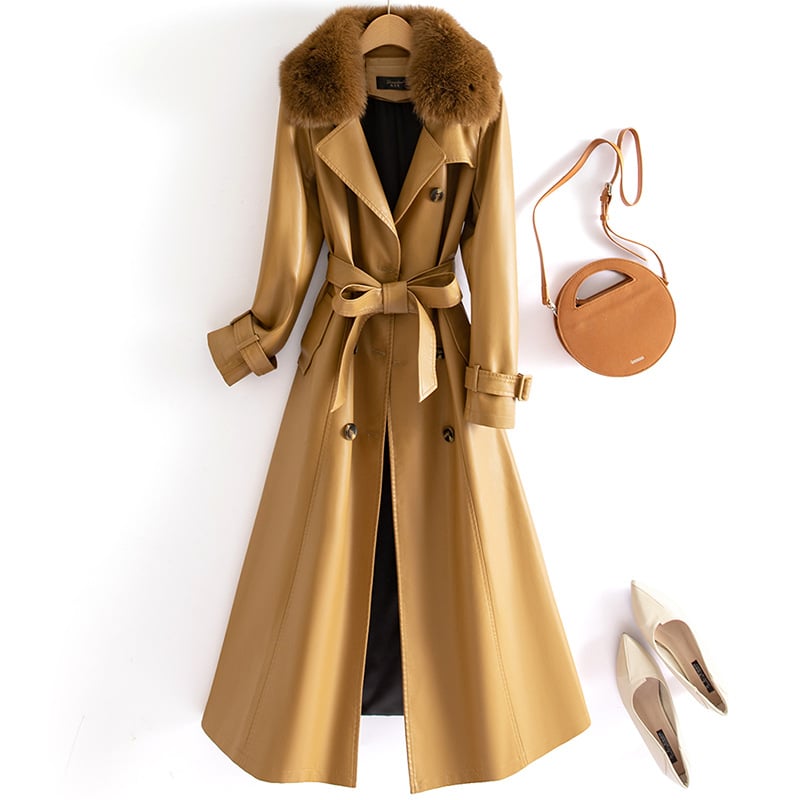 Emanko jachetă din piele artificială pentru femei, croială slim, mâneci lungi, guler tip sacou, închidere cu trei nasturi