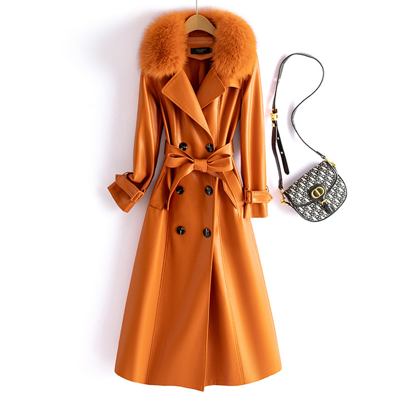 Emanko jachetă din piele artificială pentru femei, croială slim, mâneci lungi, guler tip sacou, închidere cu trei nasturi