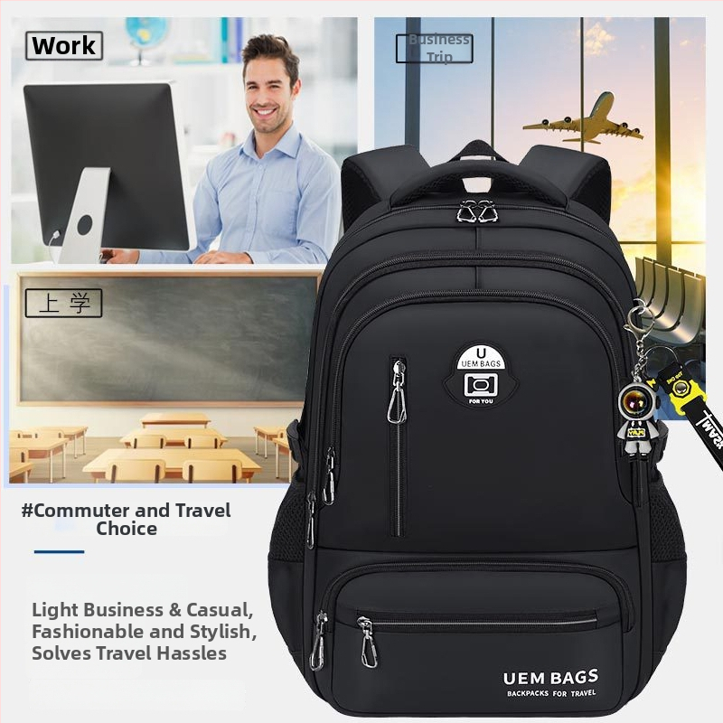 Σακίδιο πλάτης για αγόρια, Oxford ύφασμα, αδιάβροχο, αστικός μινιμαλιστικός σχεδιασμός, καμπύλοι ιμάντες ώμου