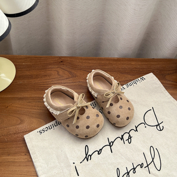 Pantofi din piele pentru bebeluți cu Velcro, exterior din piele întoarsă, talpă din cauciuc, guler scurt, pentru 12–36 luni și 24–48 luni