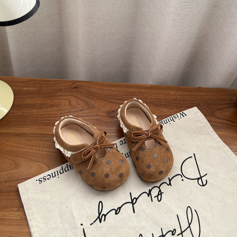 Pantofi din piele pentru bebeluți cu Velcro, exterior din piele întoarsă, talpă din cauciuc, guler scurt, pentru 12–36 luni și 24–48 luni