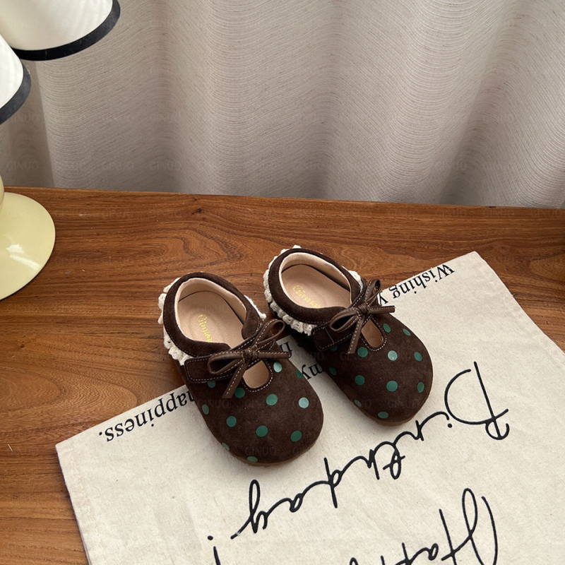 Pantofi din piele pentru bebeluți cu Velcro, exterior din piele întoarsă, talpă din cauciuc, guler scurt, pentru 12–36 luni și 24–48 luni