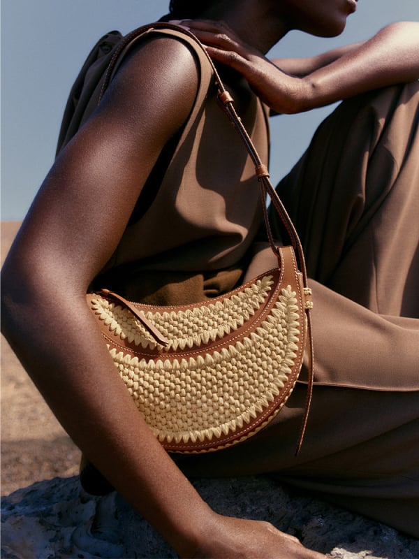 Γυναικεία Τσάντα Ώμου από Δίπτυχο Δέρμα Αγελάδας, Με Φερμουάρ και Θήκη για Κινητό