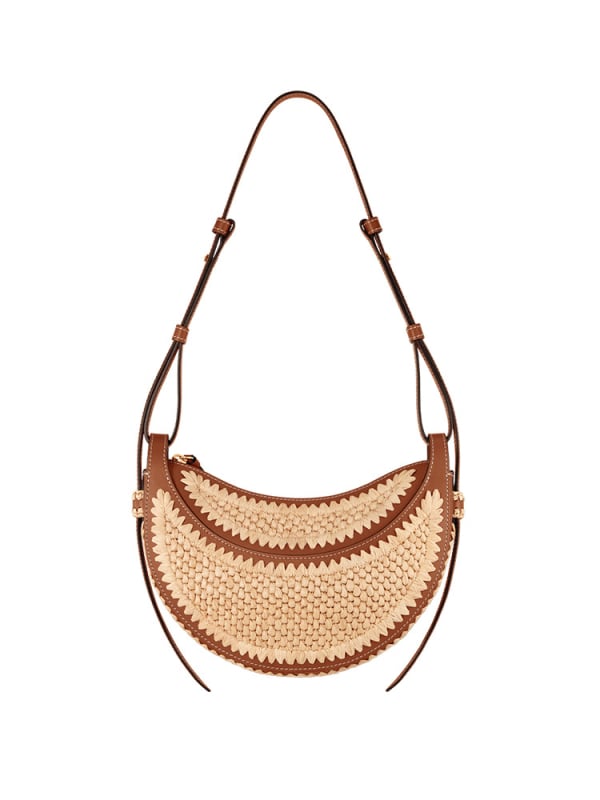 Γυναικεία Τσάντα Ώμου από Δίπτυχο Δέρμα Αγελάδας, Με Φερμουάρ και Θήκη για Κινητό