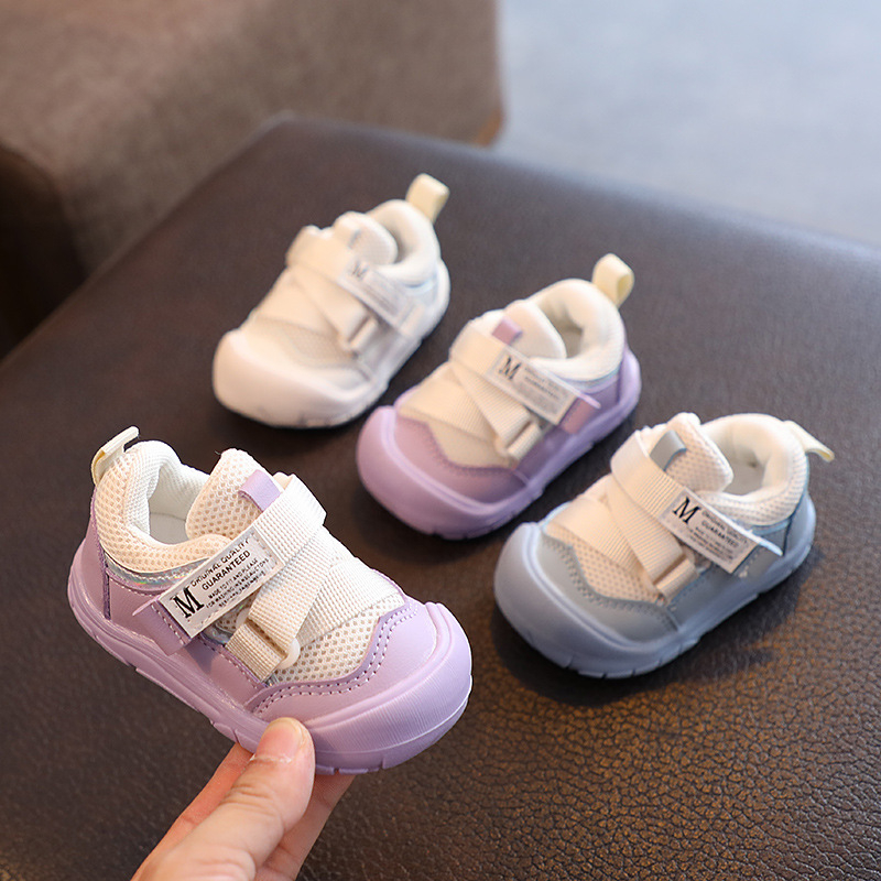 Dječje tenisice za hodanje – unisex, gornji dio od mrežaste tkanine, ležerni stil, Velcro zatvarač, za djecu 12–36 mjeseci