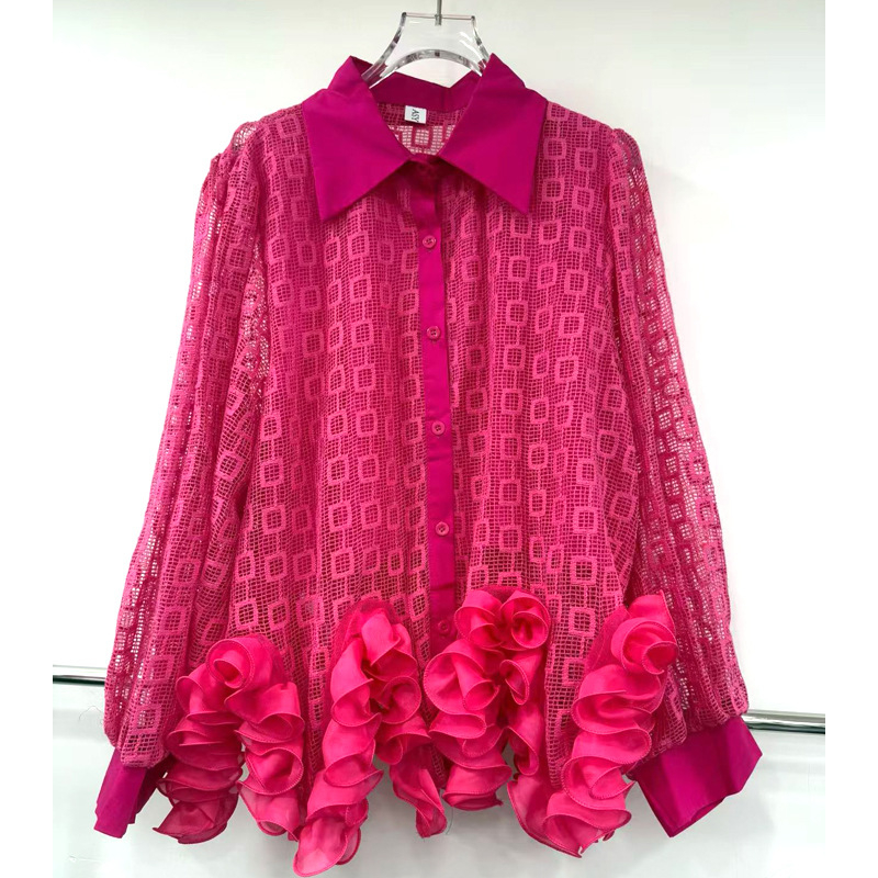 Damski čipkasti top-kardigan s patchwork detaljima, dugi rukavi, elegantan jesenski dizajn, poliester