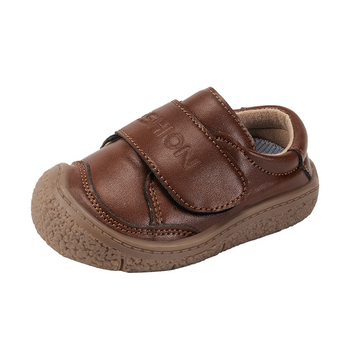 Unisex mekane PU kožne papučice za bebe s zaštitom protiv kikanja, Velcro zatvaranje, TPE potplat, niski vrh, za dob 6–36 mjeseci, korejski stil, proljeće 2025