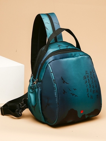 Rucsac urban din nylon pentru femei, design chest-bag, Zhongzhuo — nylon, fermoar, buzunar pentru telefon, căptușeală poliester