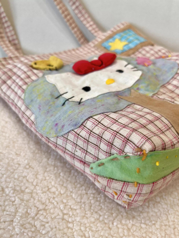 Geantă tote din pânză cu patchwork color-block, stil cross-border, capacitate mare, pentru femei, vara 2025