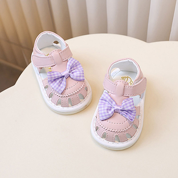 Pantofi de bebeluș în stil prințesă, partea superioară din piele artificială, închidere Velcro, vară-primăvară, pentru 6-12 luni, talpă cu un singur strat