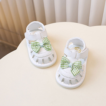 Pantofi de bebeluș în stil prințesă, partea superioară din piele artificială, închidere Velcro, vară-primăvară, pentru 6-12 luni, talpă cu un singur strat