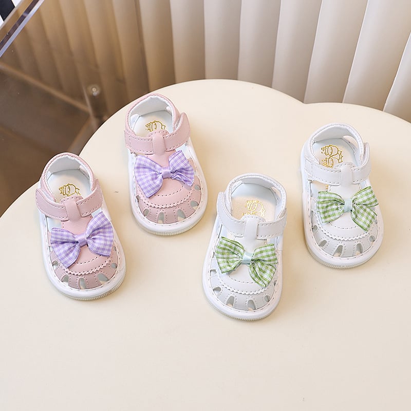 Pantofi de bebeluș în stil prințesă, partea superioară din piele artificială, închidere Velcro, vară-primăvară, pentru 6-12 luni, talpă cu un singur strat