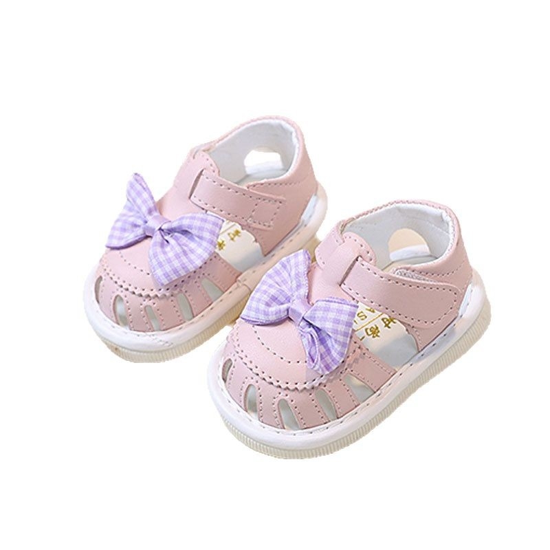 Pantofi de bebeluș în stil prințesă, partea superioară din piele artificială, închidere Velcro, vară-primăvară, pentru 6-12 luni, talpă cu un singur strat