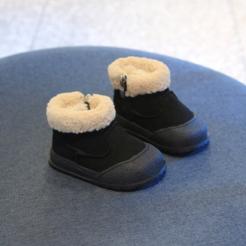 Unisex dječje tenisice s flisom, visokim gornjim dijelom, bočni zip, gumeni potplat, jednobojne
