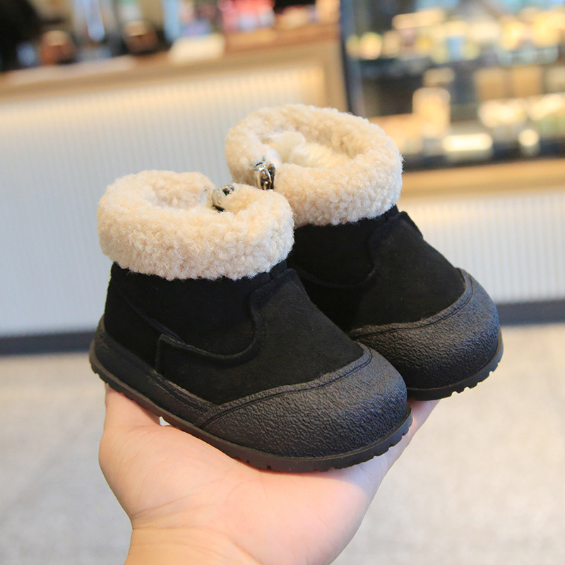 Unisex dječje tenisice s flisom, visokim gornjim dijelom, bočni zip, gumeni potplat, jednobojne