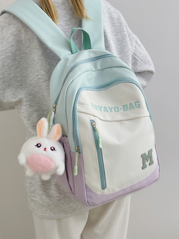 Τσάντα πλάτης για μαθητές γυμνασίου και κολλεγίου, νάιλον ανθεκτικό στη φθορά, μεγάλη χωρητικότητα, σχέδιο με γράμματα, επένδυση πολυεστέρα, Φθινοπωρινή έκδοση 2025