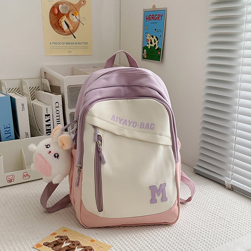 Τσάντα πλάτης για μαθητές γυμνασίου και κολλεγίου, νάιλον ανθεκτικό στη φθορά, μεγάλη χωρητικότητα, σχέδιο με γράμματα, επένδυση πολυεστέρα, Φθινοπωρινή έκδοση 2025