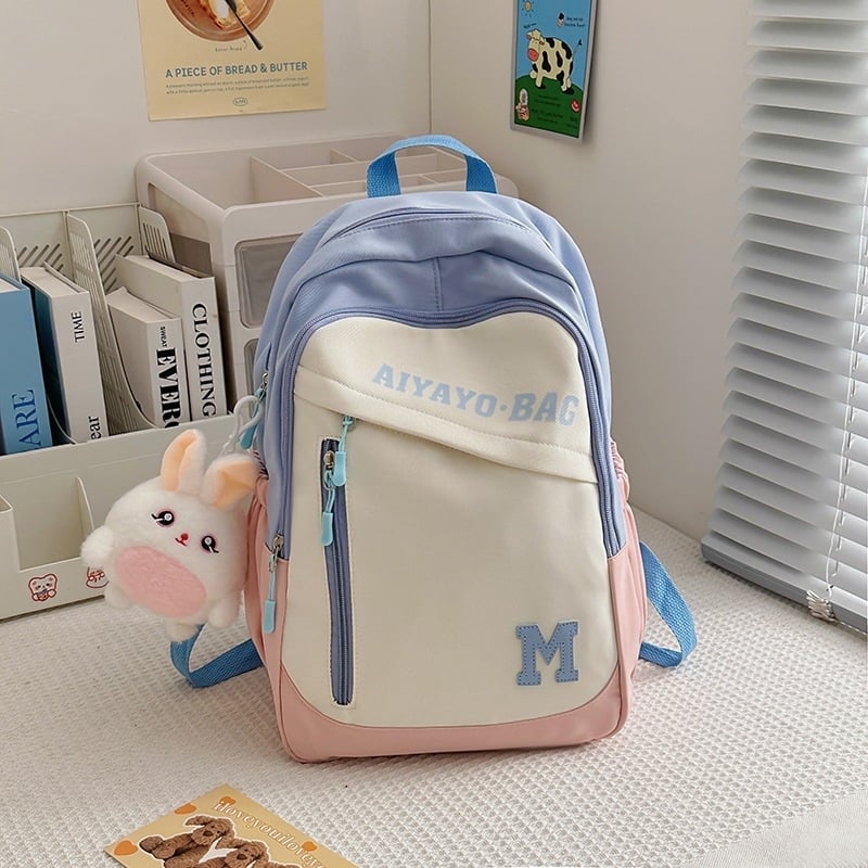 Τσάντα πλάτης για μαθητές γυμνασίου και κολλεγίου, νάιλον ανθεκτικό στη φθορά, μεγάλη χωρητικότητα, σχέδιο με γράμματα, επένδυση πολυεστέρα, Φθινοπωρινή έκδοση 2025