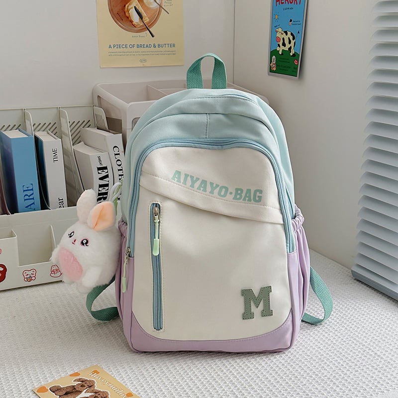 Τσάντα πλάτης για μαθητές γυμνασίου και κολλεγίου, νάιλον ανθεκτικό στη φθορά, μεγάλη χωρητικότητα, σχέδιο με γράμματα, επένδυση πολυεστέρα, Φθινοπωρινή έκδοση 2025