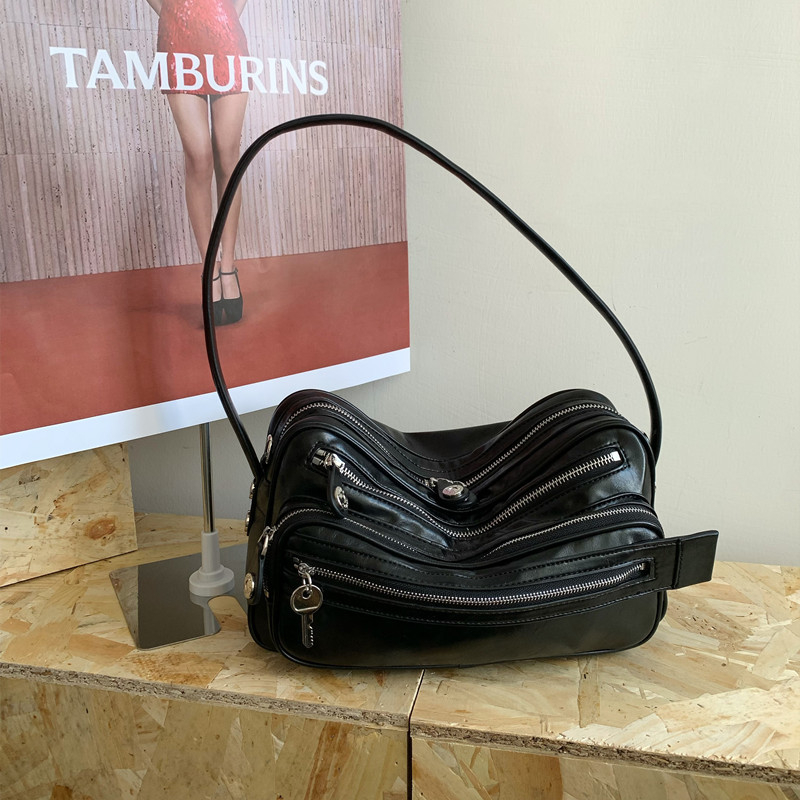Crossbody torba za pazuh od PU, zatvaranje na zip, horizontalan četvrtasti oblik, unutarnja zip pretinica