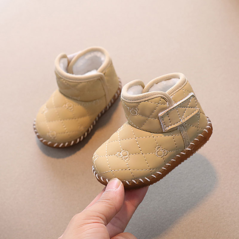 Ghete de zăpadă pentru copii, 12–36 luni, din piele sintetică pe partea superioară, înalte, înălțime medie a tubului