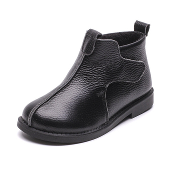 Dječje čizme od prave kože s fleec podrškom, zatvaranje Velcro, vodootporna gumena potplat, protuklizna, niski kroj, unisex