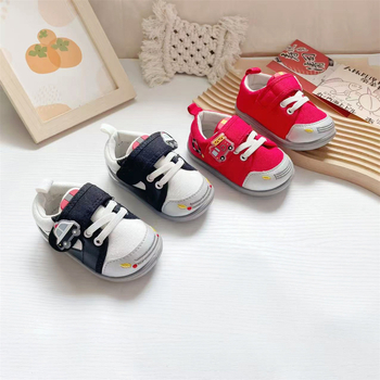Pantofi pentru copii mici, unisex, stil japonez, partea superioară din pânză, închidere Velcro, talpă moale antiderapant, respirabili, talpă joasă, pentru 12–36 luni și 24–48 luni