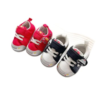 Pantofi pentru copii mici, unisex, stil japonez, partea superioară din pânză, închidere Velcro, talpă moale antiderapant, respirabili, talpă joasă, pentru 12–36 luni și 24–48 luni