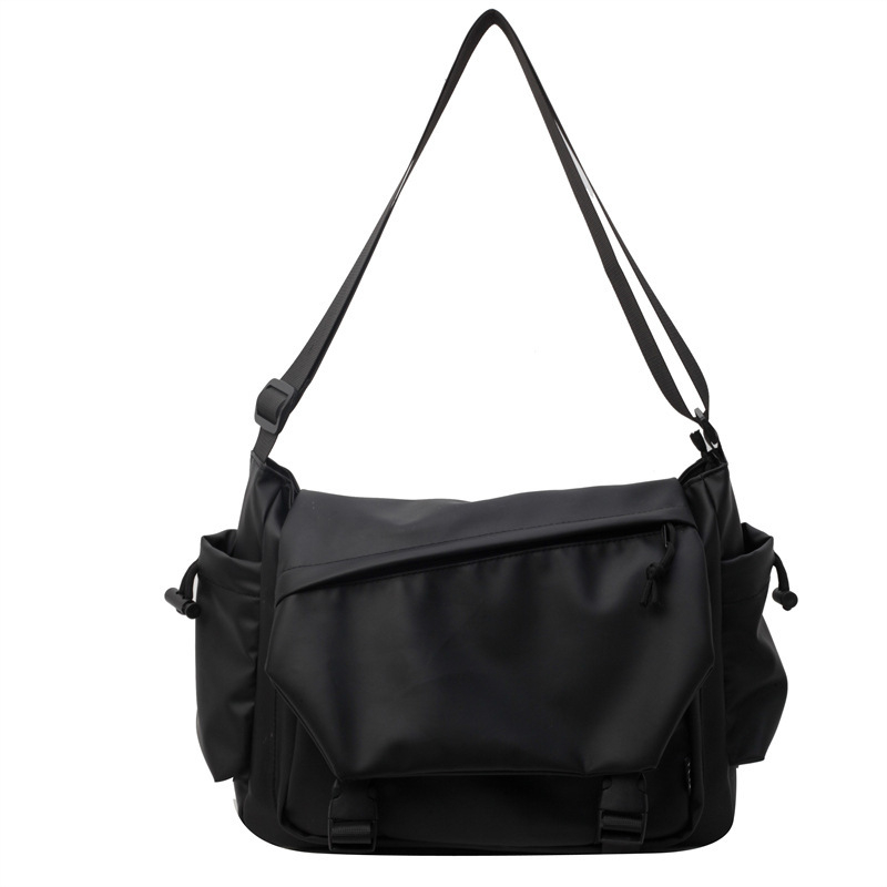 Unisex crossbody torba – Oxford materijal, zatvaranje na šnuru, horizontalni kvadratni oblik, unutarnja pretinica za mobitel, poliester podstava