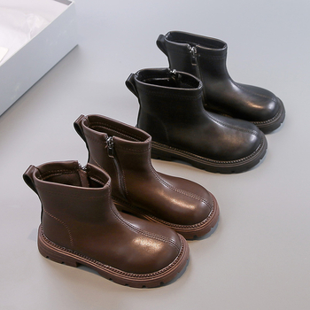 Martin čizme za djecu, podstavljene flisom, unisex, bočni zatvarač, gumeni đon, niska visina