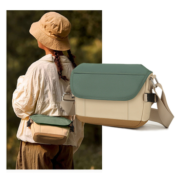 Urban minimalistička crossbody torba od Oxford platna, horizontalnog kvadratnog oblika, s poklopcem zatvaranja, unutarnji džepovi: zip džep, džep za mobitel i džep za identifikacijsku karticu