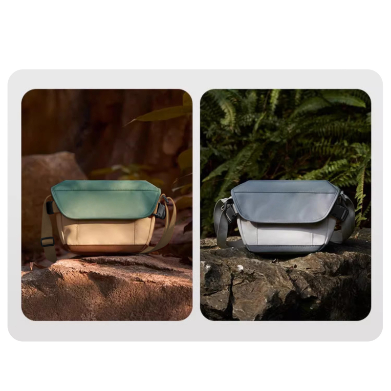 Urban minimalistička crossbody torba od Oxford platna, horizontalnog kvadratnog oblika, s poklopcem zatvaranja, unutarnji džepovi: zip džep, džep za mobitel i džep za identifikacijsku karticu