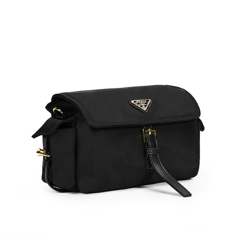 Torba za rame od Oxford platna, gradski minimalistizam, vodoravni kvadratni oblik, unutarnji pretinci za telefon i dokumente, laminirani džep sa zipom, zatvaranje na zip