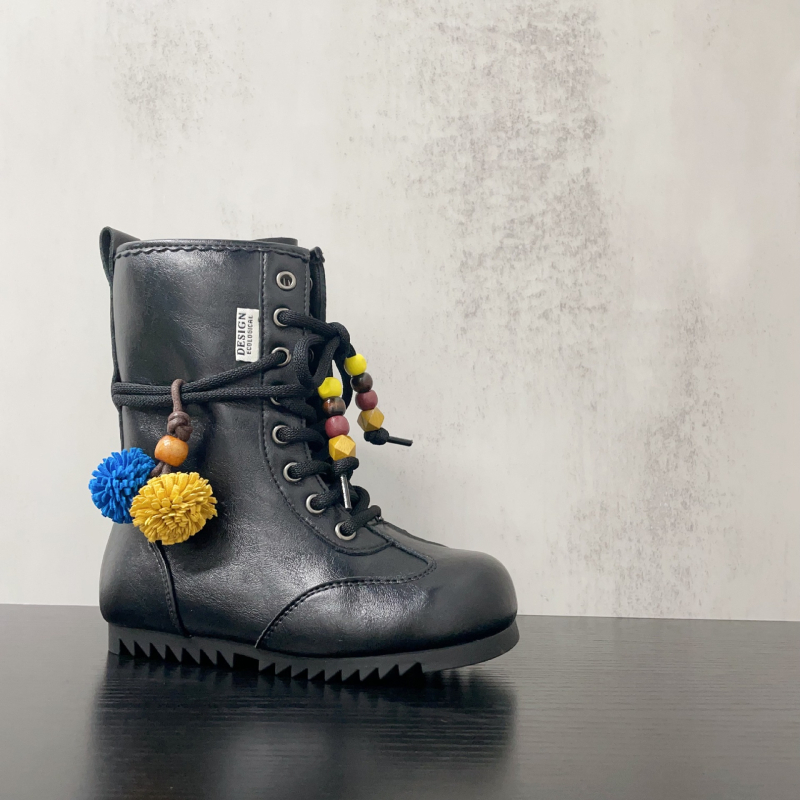 Dječje modne čizme do sredine potkoljenice, sintetički gornji dio, bočni zatvarač, gumeni potplat, jednobojni uzorak