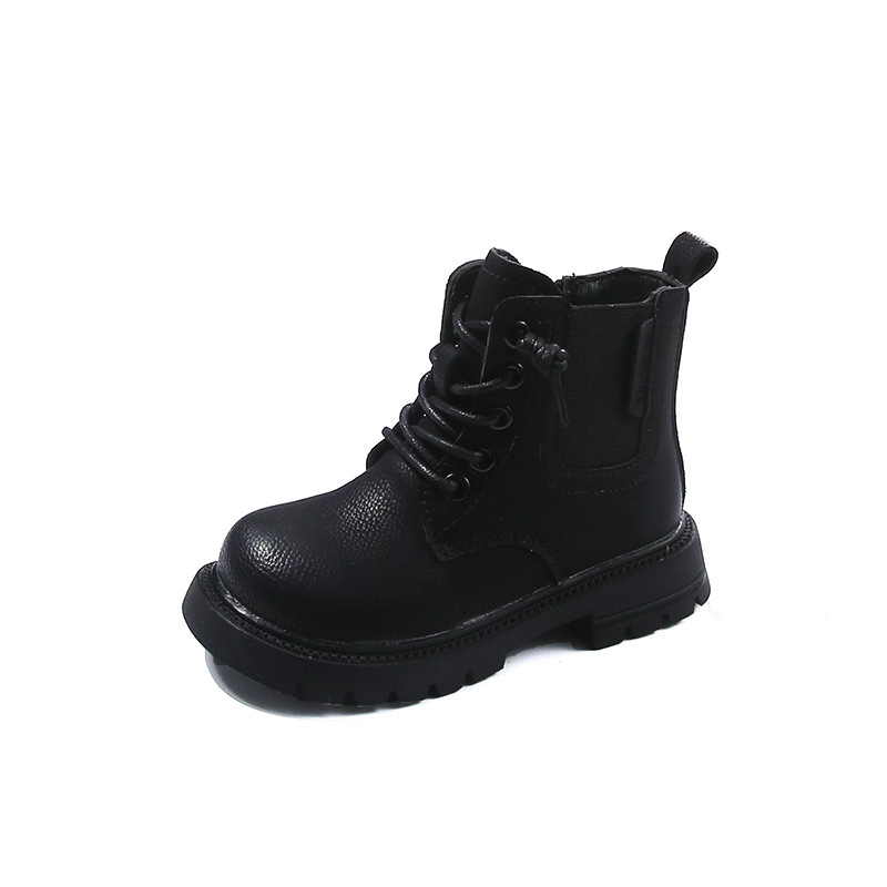 Dječje Martin čizme – Unisex, britanski stil, s prednjim vezivanjem, srednja visina čizme, gornji dio od sintetičke kože