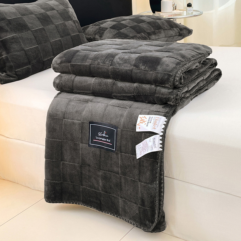 Whitsea dječja fleece deka s kariranim uzorkom, poliesterski materijal, za sve sezone