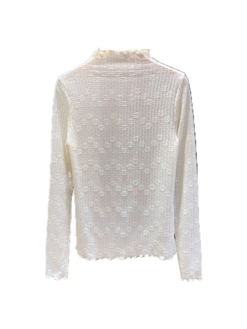 Ženska čipkasta baza bluza s polu-visokim ovratnikom, dugi rukavi, jesen-zima, elegantan gradski stil