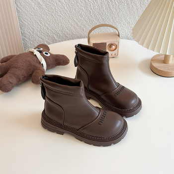 Dječje čizme za sve sezone, PU gornji dio, gumeni potplat, zatvaranje na stražnjoj strani, niski kroj, topla tekstilna uložak