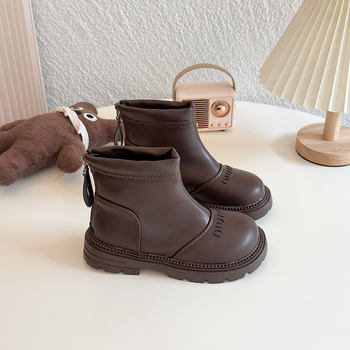 Dječje čizme za sve sezone, PU gornji dio, gumeni potplat, zatvaranje na stražnjoj strani, niski kroj, topla tekstilna uložak
