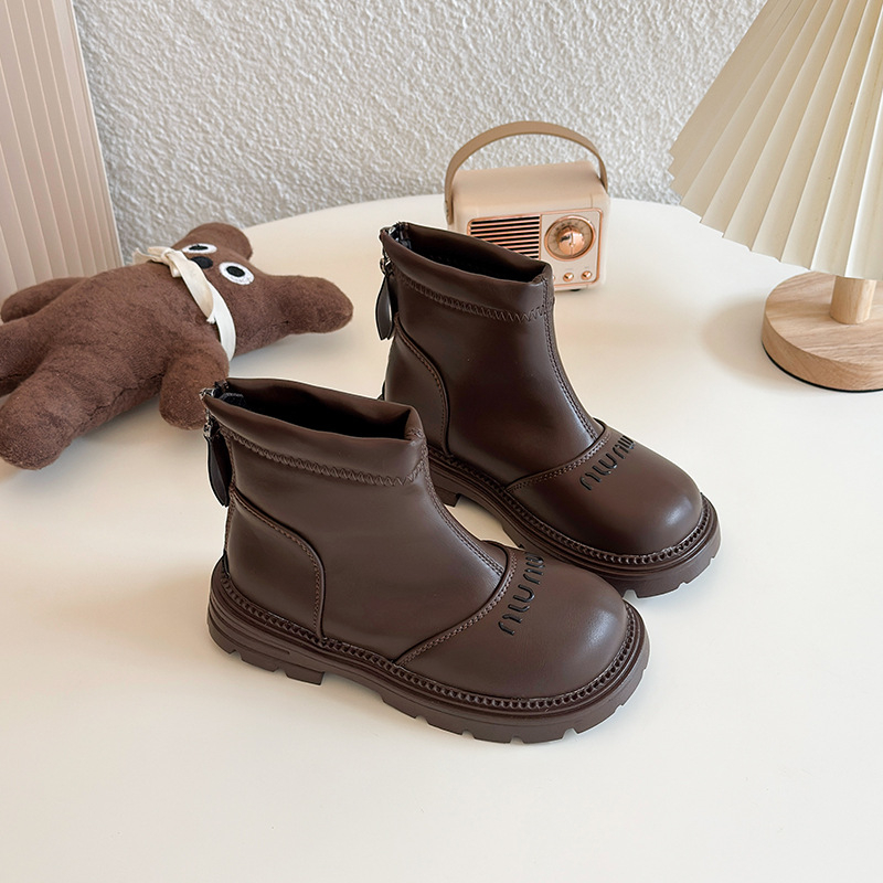 Dječje čizme za sve sezone, PU gornji dio, gumeni potplat, zatvaranje na stražnjoj strani, niski kroj, topla tekstilna uložak