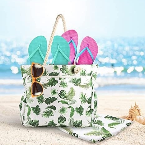 Geantă tote Oxford cu fermoar, stil proaspăt și dulce, buzunar interior cu fermoar, căptușeală poliester