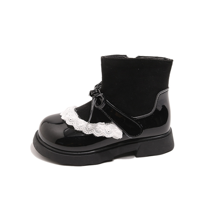 Dječje Lolita čizme za djevojčice, s niskim otvorom, gornji dio od sintetičke kože, uložak od umjetne dlake, zima, korejski stil