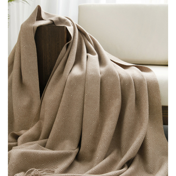 Neck ballet pătură de lână cu carouri geometrice, 100% lână, 800-999 g, pentru toate anotimpurile