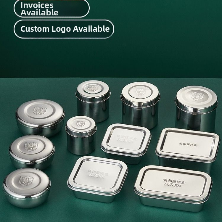 Dóza na vzorky z nehrdzavejúcej ocele 304, kruhová, vhodné do mikrovlnky, 500 kusov